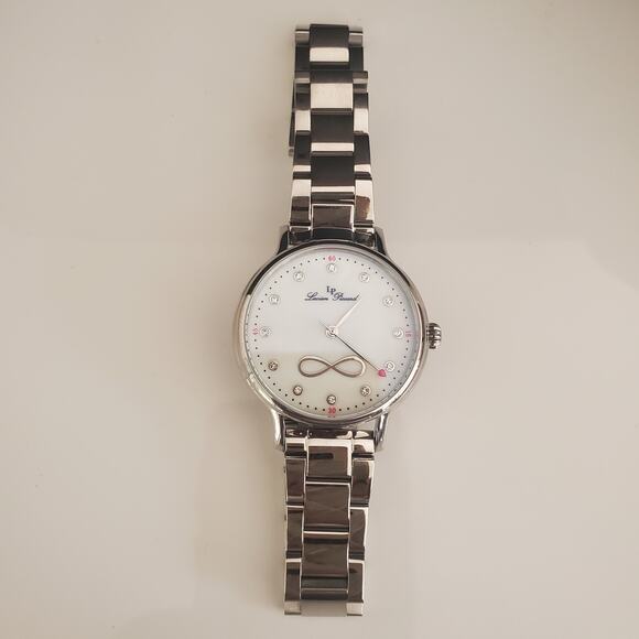 Lucien Piccard Eterno Silver Tone 40mm Watch and Bangle Set  Extra Strap NWOT - Picture 11 of 16